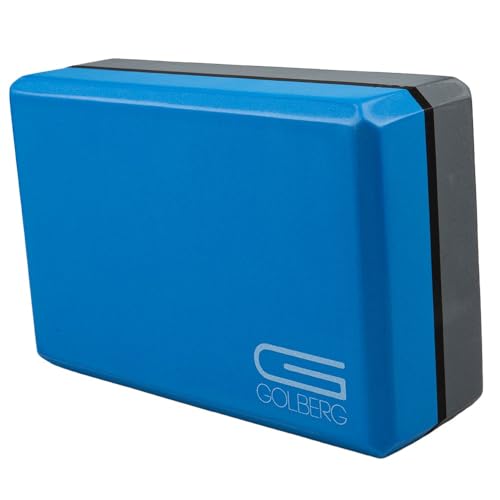 Golberg Foam Yoga Block – For Fitness, High Intensity Support and Improving Strength or Flexibility Pink/Green/Dark Green/Purple/Blue – 1/2/4 Pack - color: 4 Pack - Blue/Gray Split