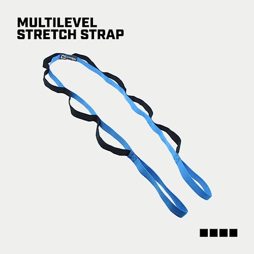 Capelli Sport Yoga Strap Stretch, Multi-Level Stretching Strap with Loops for Physical Therapy, Blue, 68 Inch