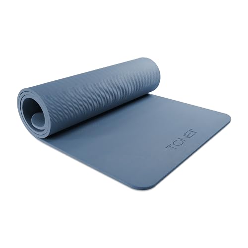 TONE Fitness Hanging Yoga Mat, Pilates Mat, Exercise Mat for Home Workouts with Carry Strap | V Pattern | Multiple Colors - color: Blue