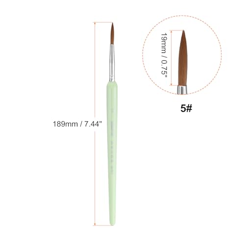 HARFINGTON Detail Paint Brushes 19mm Pointed Tip Nylon Hair Miniature Painting Brush for Watercolor Oil Acrylic Painting(5#), Green - color: Green, size: 5# 19mm