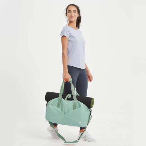 Ceneda 20" Gym Bag for Women with Wet Pocket & Shoe Compartment, Lightweight Duffel Waterproof Carry On Duffle for Travel, Yoga, Overnight (Mint Green) - color: Mint Green