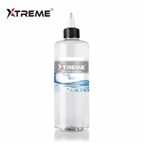 Xtreme Tattoo Ink Wetting Solution, Ultimate Solution to Keep Inks Fresh and Vibrant, Sterile, Vegan, Water-Based, Acrylic-Free (12 oz) - size: 12 fl oz