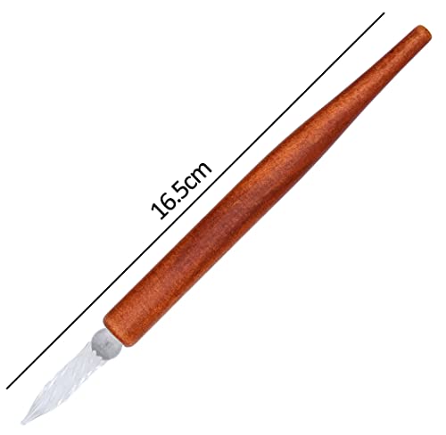 XIAOYU 4PCS Handmade Glass Wooden Dip Pen, Calligraphy Pen for Art Signatures Calligraphy Drawing Decoration, Short(16.5CM) - color: Short