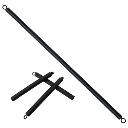 41Inch Resistance Band Bar for Full Body Workout, Portable Detachable Pilates, with 2 Carabineer Clips, Black
