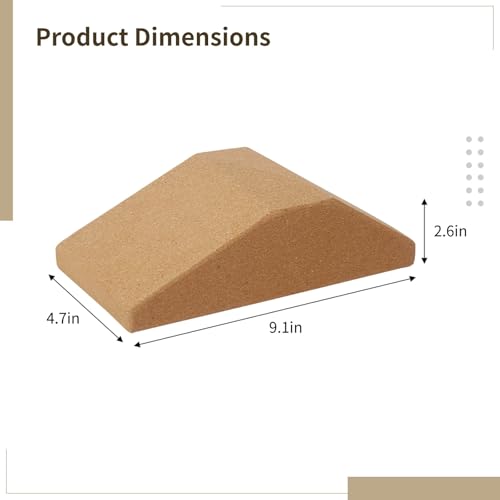 Yoga Props: 2 Cork Wedge Blocks for Alignment & Stability
