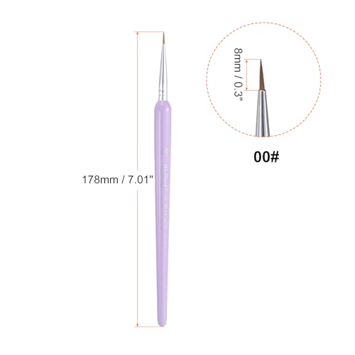 HARFINGTON Detail Paint Brushes 8mm Pointed Tip Nylon Hair Miniature Painting Brush for Watercolor Oil Acrylic Painting(00#), Purple - color: Purple, size: 00# 8mm