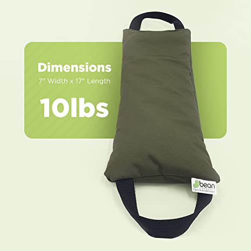 Yoga Sand Bags for Working Out - Reinforced Nylon Fabric Exercise Weight Bag with Double Handles for Secure Grip - Weighted Fitness Equipment for Yoga, Pilates & Training - Made in USA, 10 lbs - color: Black