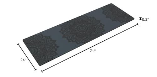 YOGA DESIGN LAB | The Infinity Mat | Luxurious Non-Slip Design Provides Unparalleled Grip to Support and Align You Beautifully | Eco-Friendly | w/Carrying Strap! - color: Mandala Charcoal, size: 5mm