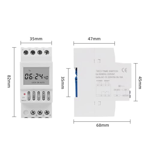 TM624 40-Group School Factory Automatic Bell Timer 1-99s Interval Programmable Digital Time Relay LCD Display DIN Rail Mount