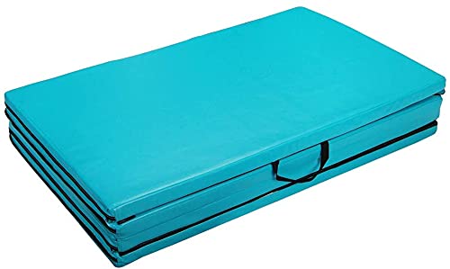 Polar Aurora 4'x10'x2 Thick Folding Gymnastics Exercise Mat Aerobics Stretching Yoga Mats - color: Blue-Green