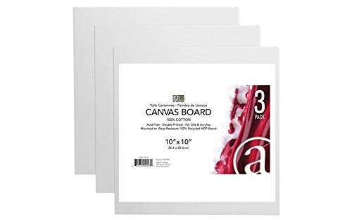 10-Inch by 10-Inch Canvas Board, 3-Pack (1230-1010) - size: 10-inch x 10-inch, 3 Pack