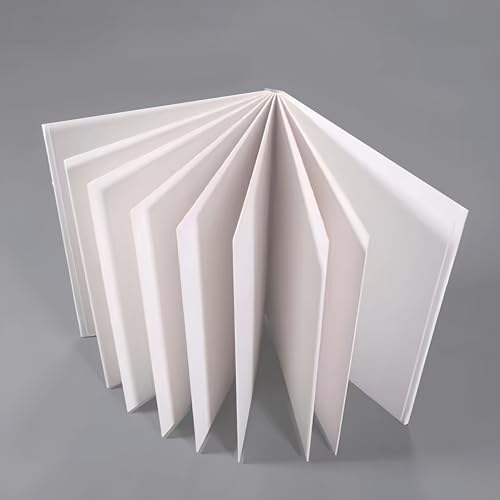 Hardcover Blank Chunky Board Book – White, 10 Extra‑Thick Sheets 20 Pages, 6.3"×6.3" Square, 600GSM Heavyweight Paper for Drawing, Painting & Mixed Media (5, Hardcover-10 Board)