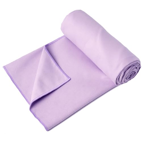 Eunzel Hot Yoga Towel Non Slip Yoga Mat Towel Non-Slip Sweat Absorbent Microfiber Towel for Hot Yoga, Pilates and Workout 72" x 26.5", Taro Purple - color: Taro Purple
