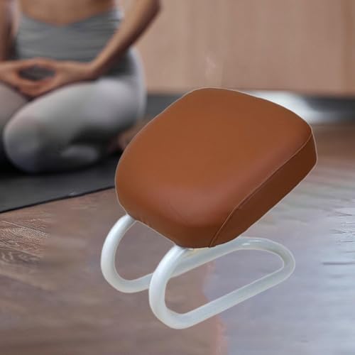 Kneeling Meditation Stool Chair Sturdy Ergonomic Compact Adults Comfortable Gift Seat Meditation Bench for Studio Praying, Brown - color: Brown