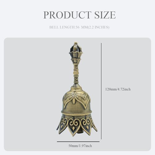 Golden Lotus Hand Bell Super Loud Call Bell for Ringing at Wedding Lotus Hand Bells for Seniors Bedside eacher Classroom Bell Dinner Bell Tibetan Bells Meditation Bell, Gift for Bedridden Mom(Golden) - color: Gold