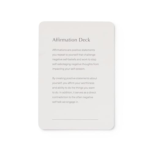 Mal Paper Affirmation Card Deck - 52 Pack | Great for Mindfulness Challenge, Mantras, Meditation Tools, Inspirational Cards and as a Positive Thinking Tool | Gratitude Card Gifts for Men and Women