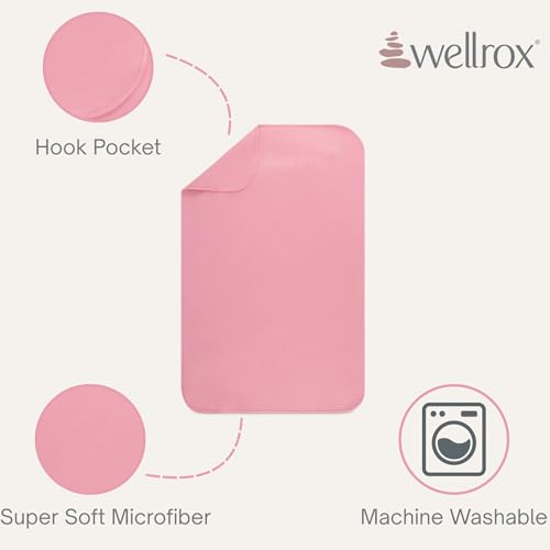 Wellrox Microfiber Yoga Hand Towel – Super Soft, Quick-Dry, Non Slip Yoga Towel for Hot Pilates, Gym & Workouts (26.5" x 16", Pink) - color: Pink