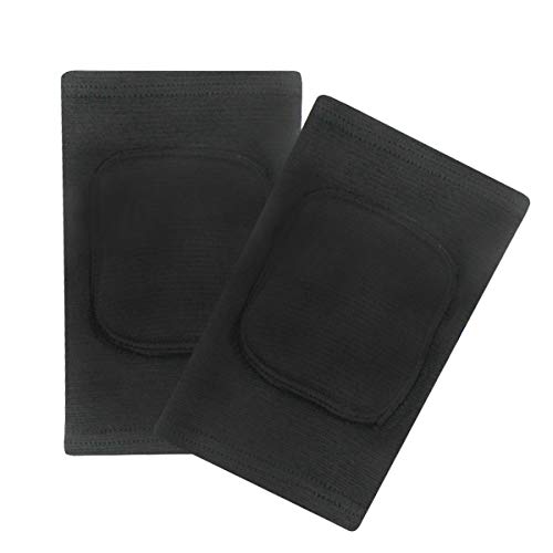 JUMISEE Kids Knee Pad, Anti-Slip Padded Sponge Knee Brace Breathable Flexible Elastic Knee Support for Football Volleyball Dance Skating Basketball Sports - color: Pure Black, size: Small(7-12 Years old)