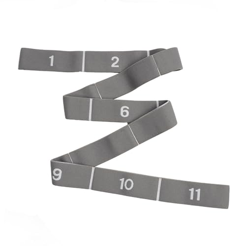 11 Loops Stretch band - Yoga, Pilates, Ballet, and Physical Therapy Stretching strap for Flexibility, Leg Stretching, and Exercise - Durable Stretching equipment for Dance and Fitness - color: 11 Grids-Grey