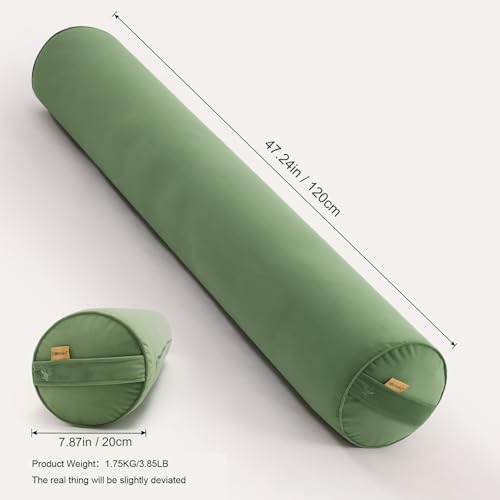Body Pillow for Adults,Long Round Pillow,Big Cylindrical Pillow,Large Full Bolster Pillows for Side Sleepers (Olive Green, 47.24"*7.87") - color: Olive Green, size: 47.24"*7.87"