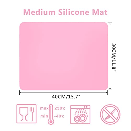 Gartful 3 PCS Nail Mats, Silicone Mat for Crafts, Arts, Jewelry Resin Casting Mold, Epoxy Resin, Coloring, Gluing, Painting, Desktop Countertop Protector Sheet, Placemat Table Pad, Pink (15.7"x11.8") - color: Pink, size: 3pcs - 15.7 x 11.8 inches