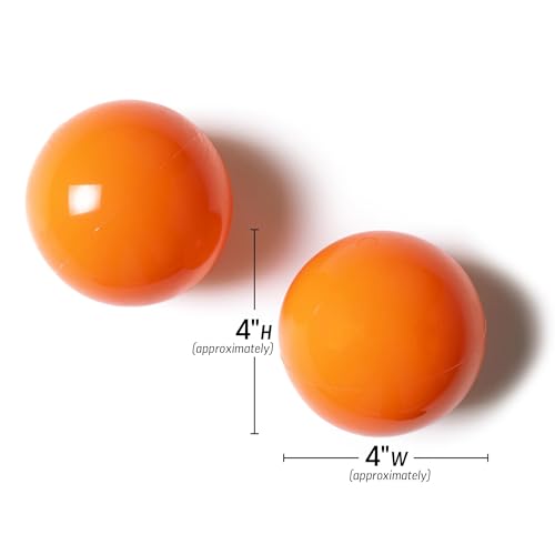 Yoga Massage Ball Smooth Ball – 4 inches Adjustable Firmness Massage Roller Method Balls for Back, Neck & Floor Therapy – Gentle Deep Muscle Relief for Sensitive Soft Tissue (Orange) - color: Orange