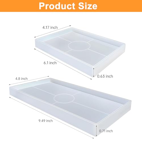 2 Pcs Rectangle Silicone Resin Molds for DIY Coaster & Trinket Dish | Durable silicone mold for resin casting,concrete,jewelry trinket dish.Ideal for home decor crafts,DIY gifts. - color: Rectangular tray