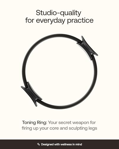 BetterMe Toning Pilates Ring – Magic Circle Pilates Ring for Strength & Flexibility – 15 Inch Fitness Ring for Home Pilates & Yoga Workouts - color: Black