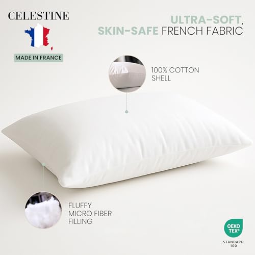 King Size Bed Pillows Set of 4 – Soft & Supportive Down Alternative Microfiber Filling, Plush White 36x20 Sleeping Pillows for Side and Back Sleepers, Breathable, Machine Washable