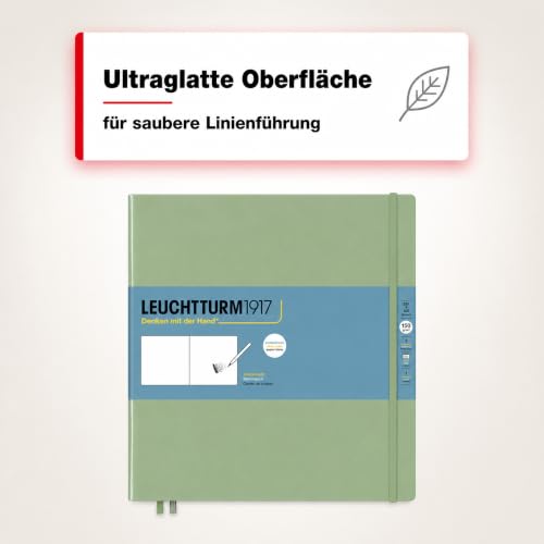 Leuchtturm1917 - Square Hardcover Sketchbook (Sage) - 112 Pages of 150g/m² Paper - color: Sage, size: Square