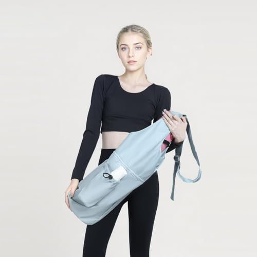 Yoga Mat Bag, with Protective Layer& Water Bottle Pocket and Big Wet Pocket & Yoga strap & Large Capacity,Stylish & Functional Fitness Mat And Essential items for Women & Men - color: blue