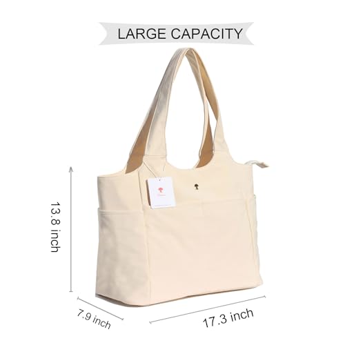 ESVAN Yoga Tote Bag Mat bag Women Shoulder Bags Carryall Tote for Travel Office Workout Gym Nurse Beach - color: Beige