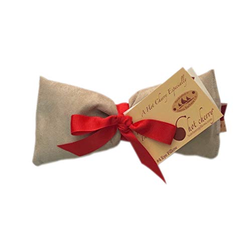 Eye Pillow Tan Ultra Suede Cherry Pit-Stone Pack, Microwavable Hot/Cold Compress, Sustainable Heat Pack, Moist Heat, Headache Pain Relief, Yoga Gift - color: Tan