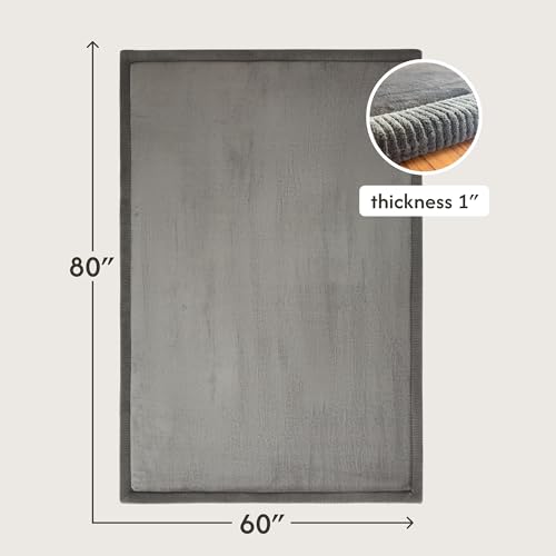Hakuna Matte CloudSoft Baby Play Mat 60"x80" - Non-Slip Foam Rug, Dark Gray - color: Dark Gray, size: 60" x 80"
