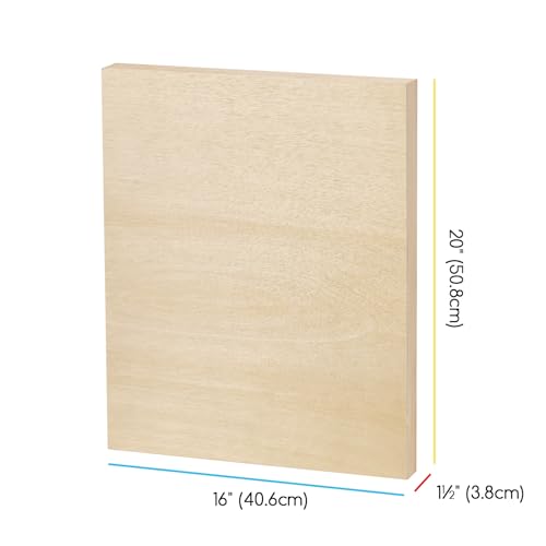 MEEDEN Unfinished Wood Canvas Board:16x20 Canvas Panel Pack of 2 | 1-1/2" Deep Wooden Panel Board, Blank Cradled Wood Art Board for Painting - Rectangle - size: 16"x20"- 2 Pack