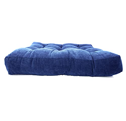 LANITI 24” Inch Extra Large Floor Cushions Tufted Floor Pillow for Adults Square Meditation Ultimate Comfort Oversized Pillows for Floor Cushion (Navy) - color: Navy