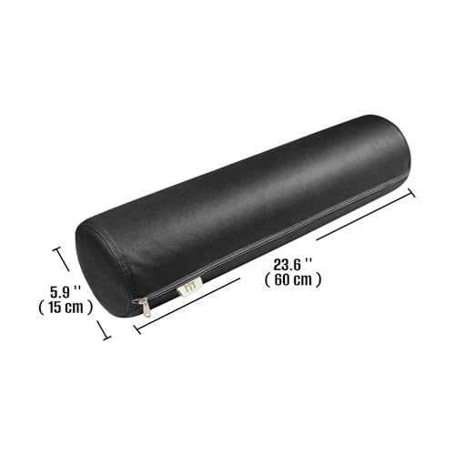 2 Pack Neck Roll Pillow, High-Density Foam Cylinder Bolster Pillow for Neck, Back & Lumbar Support, Ergonomic Round Pillow for Side Sleepers, Sleeping (5.9''x23.6'' Black) - color: Black, size: 23.6x5.9IN