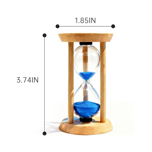 PROLOSO Wooden Sand Timers 1 Minute Glow in the Dark Sandglass Countdown Hourglass Sand Clock for Toothbrush Timer Games Classroom Home Office - color: Glow in the Dark Blue, size: 1 MIN/3.74 IN
