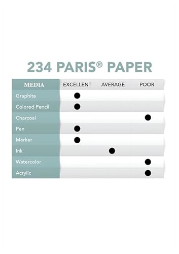 Borden & Riley 9" x 12" #234 Paris Paper for Pens Pad, 108 lb., 30 White Sheets, 1 Pad Each (234S091230)