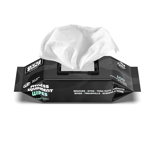 Gym & Yoga Mat Cleaner Wipes, Plant Based - 500 Gym Equipment Wipes to Clean Exercise Equipment, Treadmill, Peloton Bikes - Gym Supplies, Yoga Supplier, Cleaning Wipes for Home & Gym - Spa Fresh Scent