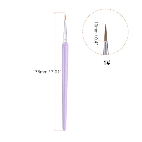 HARFINGTON Detail Paint Brushes 10mm Pointed Tip Nylon Hair Miniature Painting Brush for Watercolor Oil Acrylic Painting(1#), Purple - color: Purple, size: 1# 10mm