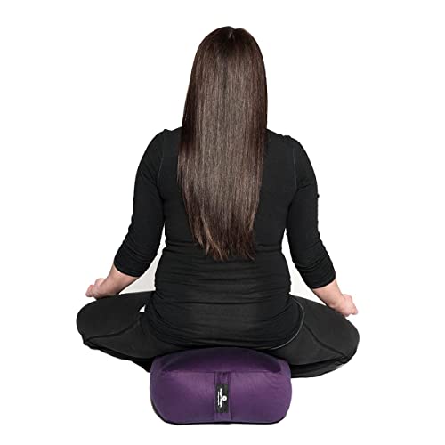 Hugger Mugger Zen Meditation Cushion - Wider Base, Use Horizontally or Vertically, Buckwheat Filled, Durable Fabric, Handmade in USA - color: Black