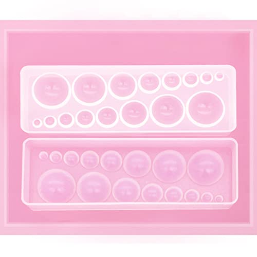 2PCS Cabochon Gem Silicone Mold | Clear Round Silicone Mold for Making Earrings, Jewelry Making, Crafting Projects - color: round-small