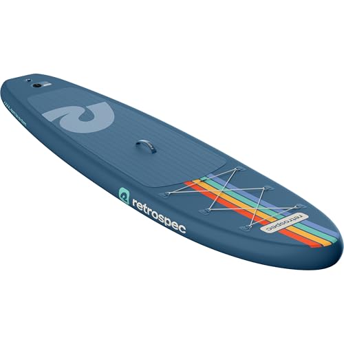 Retrospec Weekender Inflatable Stand Up Paddle Board Includes Paddle, Pump, and Accessories 10’6” Lightweight iSUP, Puncture Resistant Inflatable Paddle Board for Adults - color: Navy Zion