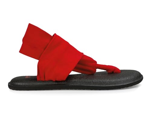 Sanuk Women's Yoga Sling 2 | Yoga Mat Footbed | Sandals for Women | Yoga Sandals For Women| Two-Way Stretch Upper - color: Bright Red, size: 7