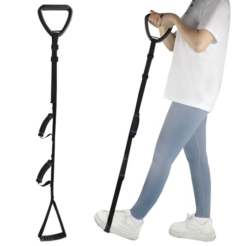 Long Leg Lifter with 2 Handgrips, Leg Lifter Strap with Large Foot Loop