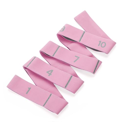 11 Loops Stretch band - Yoga, Pilates, Ballet, and Physical Therapy Stretching strap for Flexibility, Leg Stretching, and Exercise - Durable Stretching equipment for Dance and Fitness - color: 11 Grids-Pink