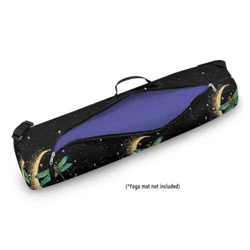 Yoga Mat Bag Portable Yoga Mat Holder with Adjustable Strap Lighweight Gym Tote Bag with Handle - color: Butterfly Moon
