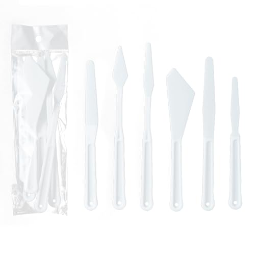 36PCS Plastic Palette Knives Oil Painting Texture Scrapers Smearing Scratching Tools for Layered Coloring and Watercolor Painting