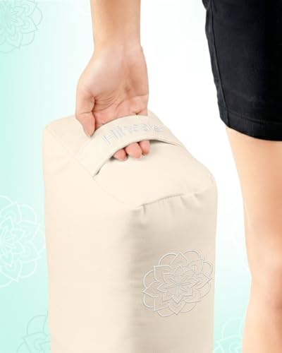 3 in 1 Yoga Bolster Pillow Set, Premium Rectangular Velvet Cushion - color: Stone Gray
